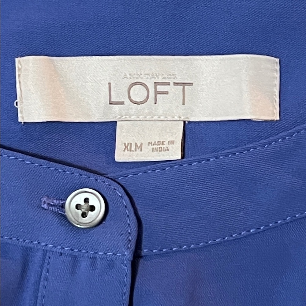 LOFT Purple Long Sleeve Maternity Dress - Picture 4 of 6